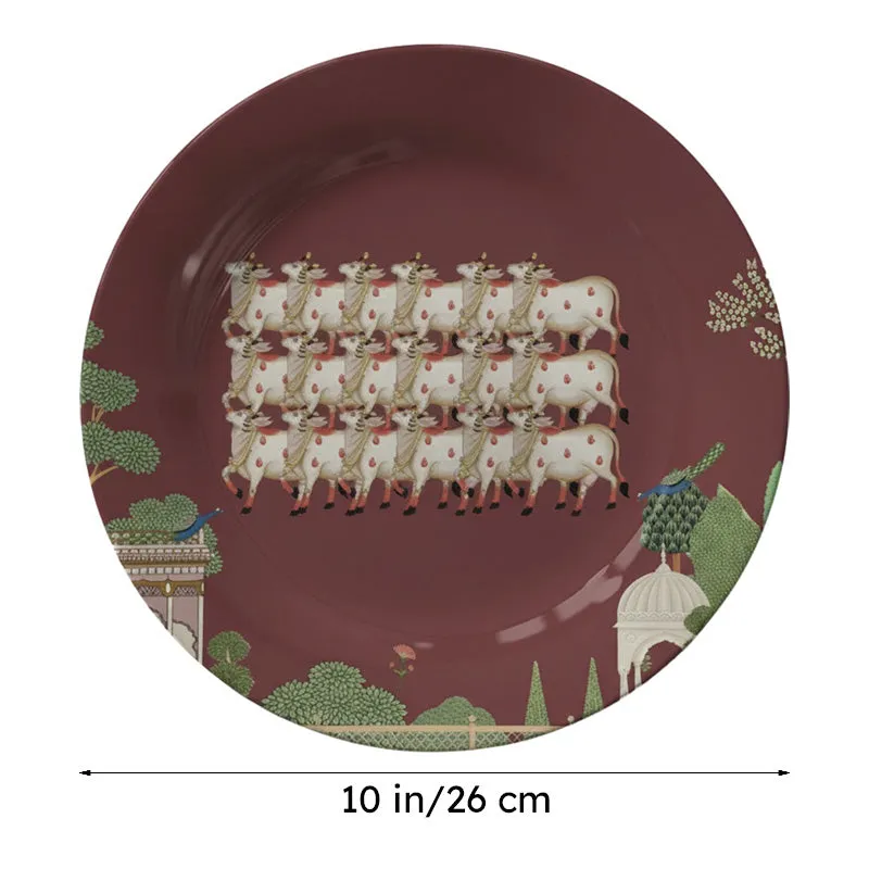 Pichwai Art Wall Plate - Brown media 7