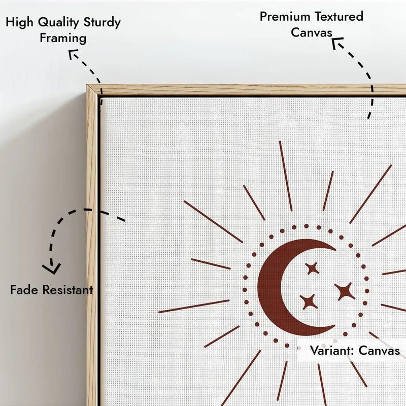 Desert Night Canvas Wall Painting With Brown Frame media 8