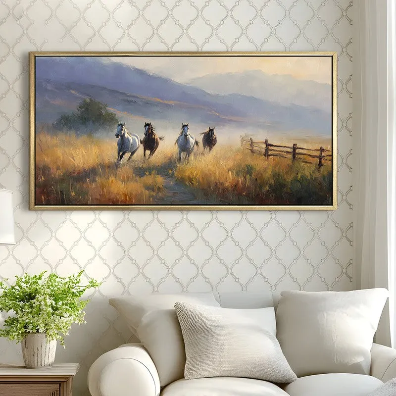 Stampede Canvas Wall Painting With Frame media 4