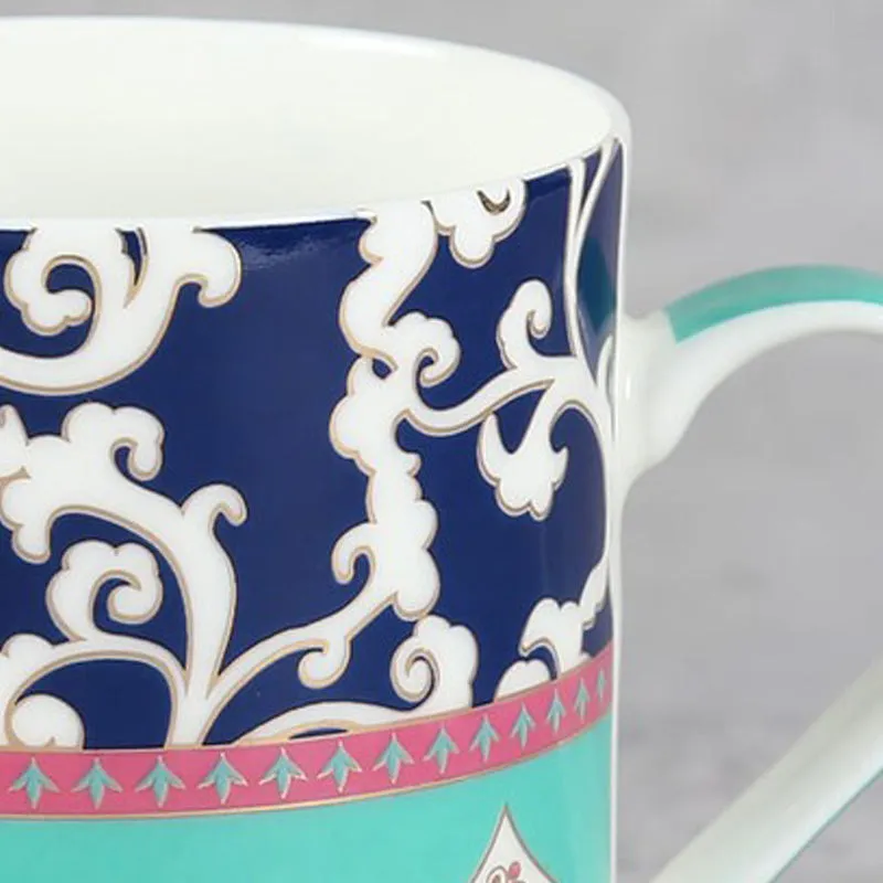 India Circus Bone China Tea Cup (220 mL Each),Blue,Green) - Set Of Six media 4