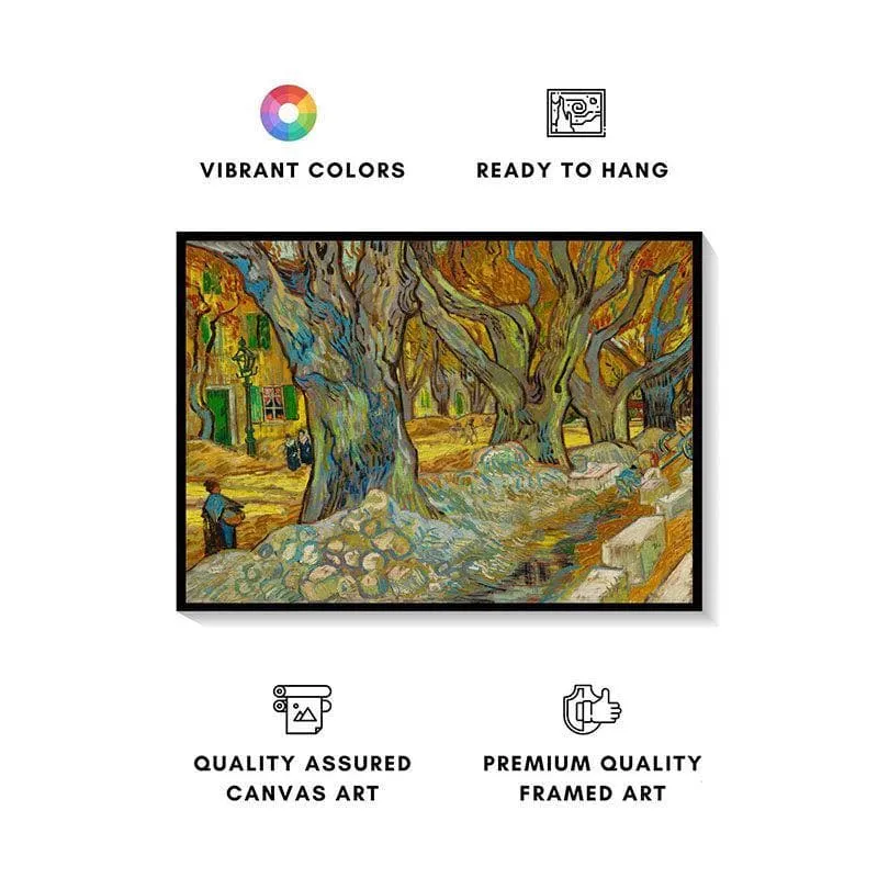 The Large Trees Canvas Wall Painting - Black Frame media 4