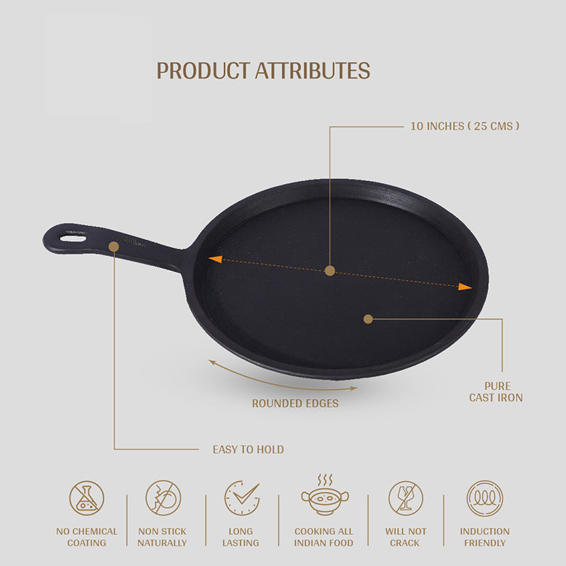 Loha Induction Safe Cast Iron Dosa Tawa - 25 cm media 4