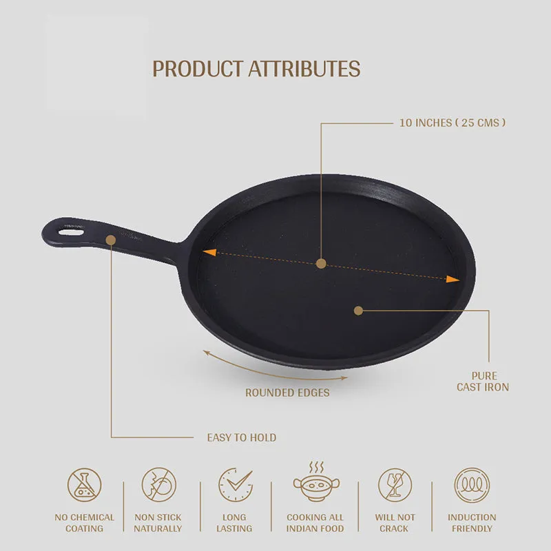 Loha Induction Safe Cast Iron Dosa Tawa - 25 cm media 4