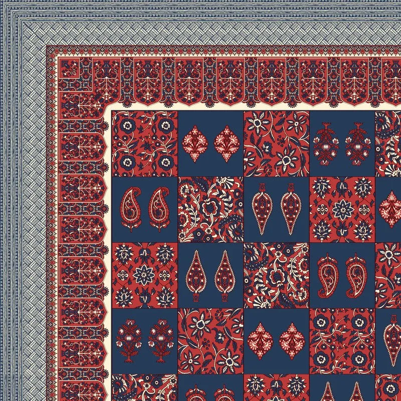 Jaipur Charm Cotton Bedsheet (Blue,Maroon) - 120 TC media 6