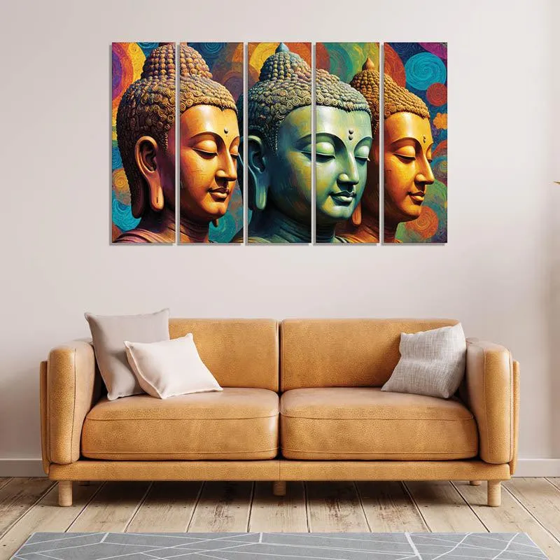 Eternal Balance Wall Painting - Set Of Five media 1