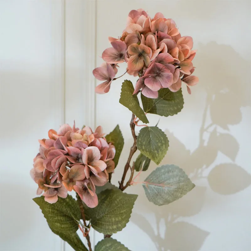 Faux Autumn Hydrangea Flower Stick (Brown) - 34 CM media 4