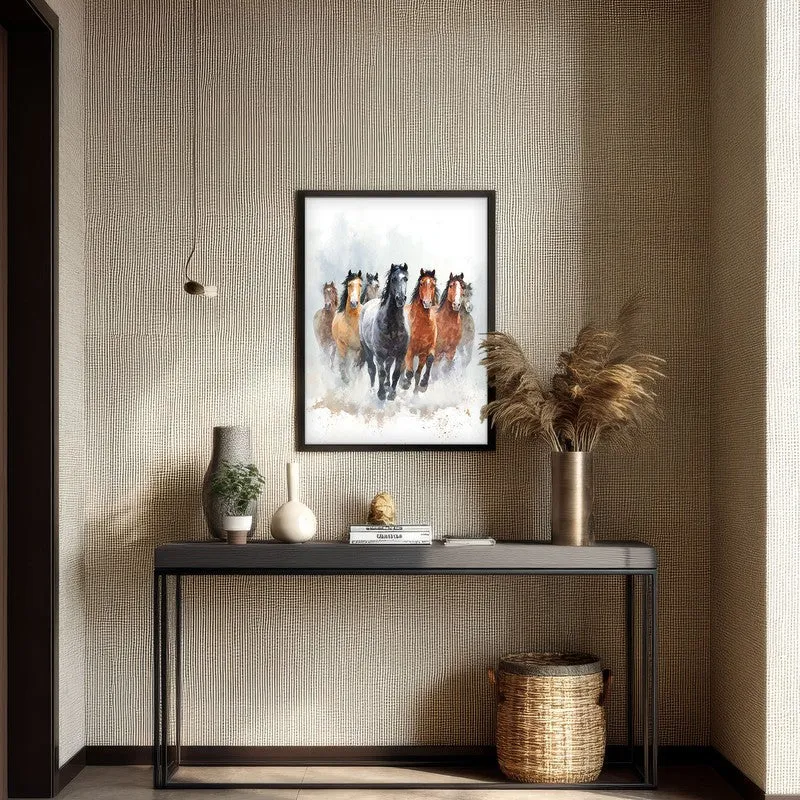 Horse of Freedom Wall Painting With Black Frame media 7