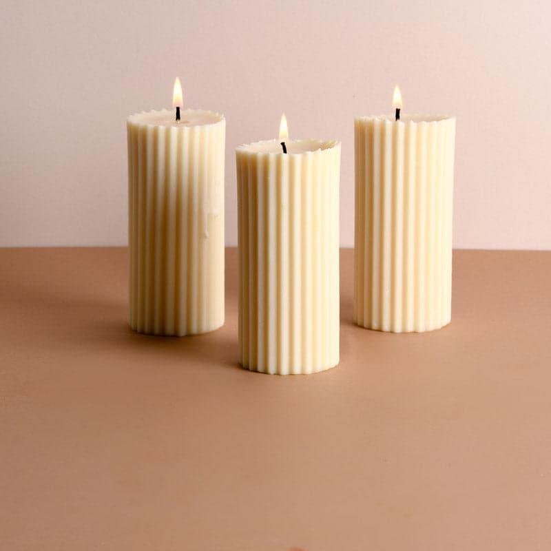 Combo of 3 Ivory 'Belief' Candles - Vanilla Cinnamon Scented media 3