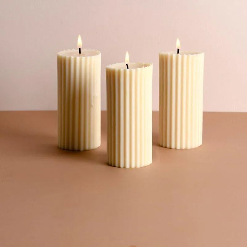 Combo of 3 Ivory 'Belief' Candles - Vanilla Cinnamon Scented media 3