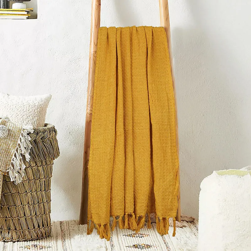 Frayra Cotton Throw - Mustard Yellow media 3