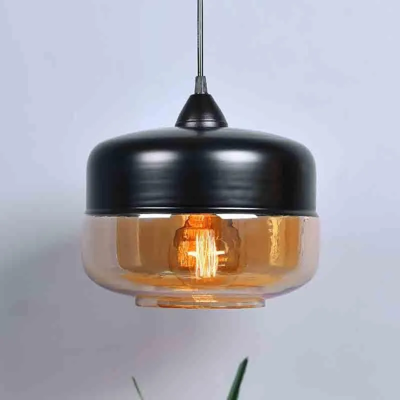Two Worlds LED Glass Ceiling Lamp - Black media 3