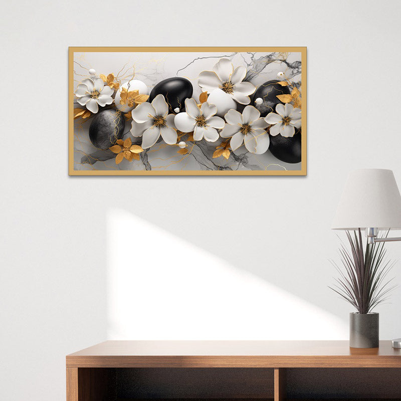 Jasmine Floral Wall Painting With Frame