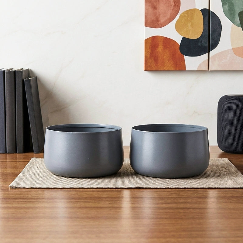 Helena Hue Planter (Grey) - Set Of Two