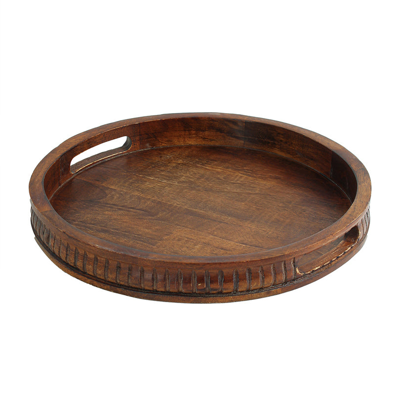 Wudiva Wood Serving Tray - Round media 5