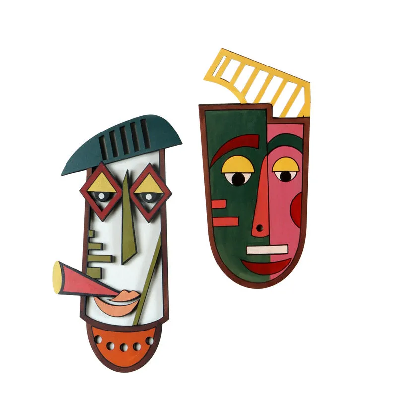 Radha Mask Wooden Wall Accent - Set of Two media 3
