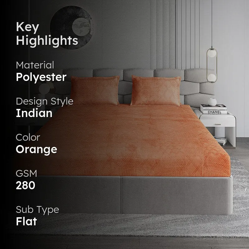 Monte Carlo MuseWeave Bedsheet (Orange) - 280 GSM media 2