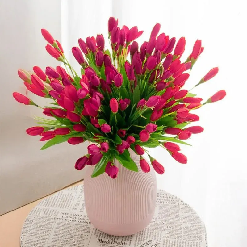Artificial Flower Bouquet (Pink) Perfect for Living Room & Office media 3