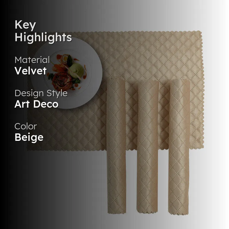 Osric Velvet Quilted Placemat (Beige) - Set Of Six media 2