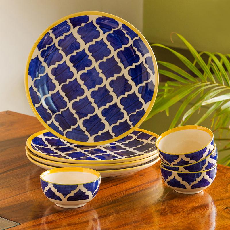 Moroccan Mile Handpainted Ceramic Dinner Set (180 ML) - 8 Piece Set media 3
