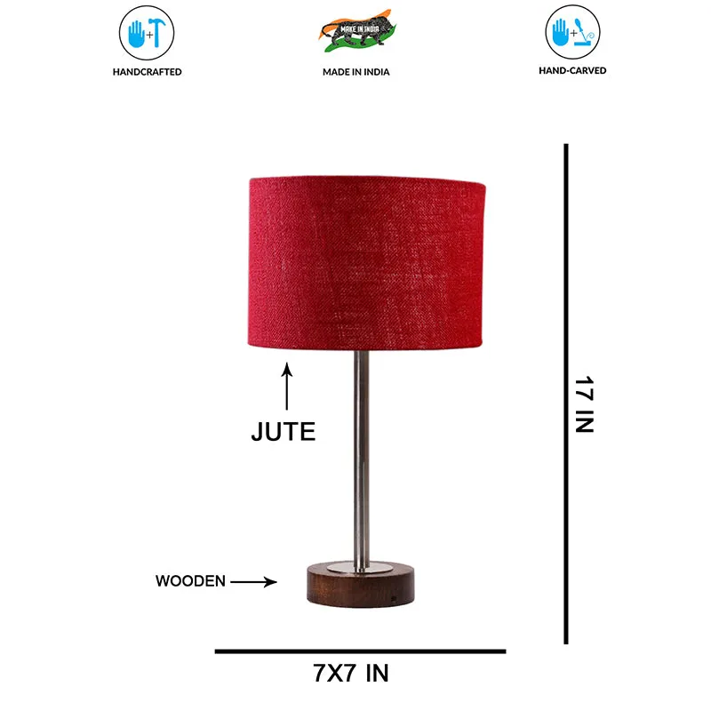 Sienna I Rodin Wooden Table Lamp - Maroon,Silver,Brown media 7