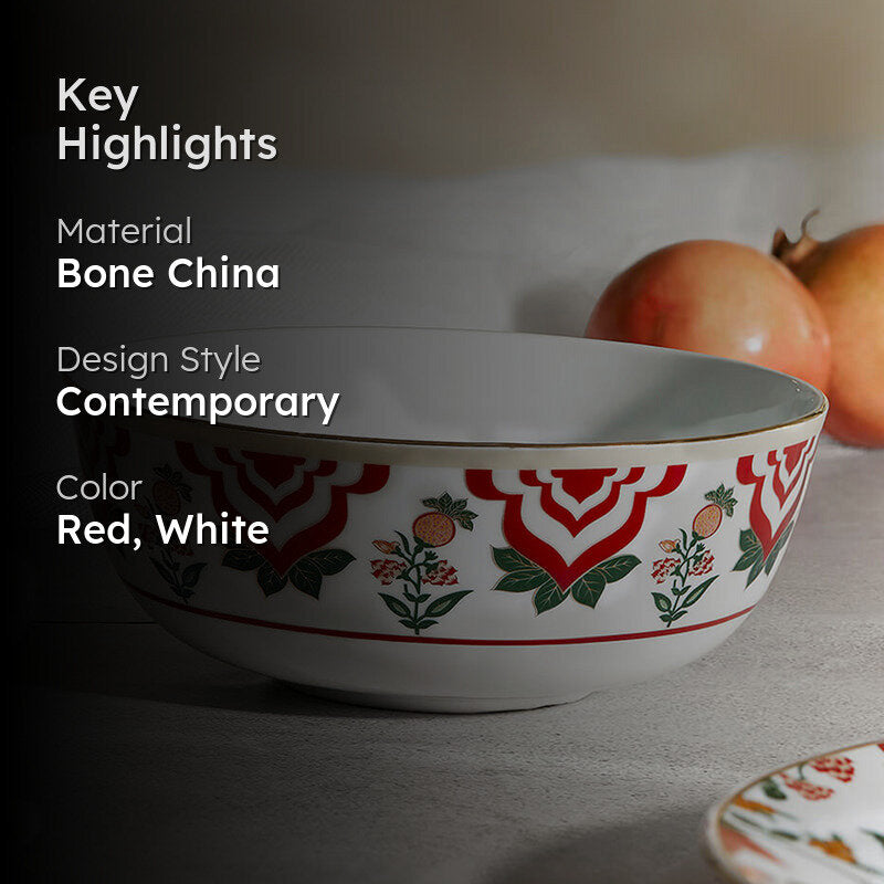 India Circus Parisienne Bone China Serving Bowl - 500 mL media 2