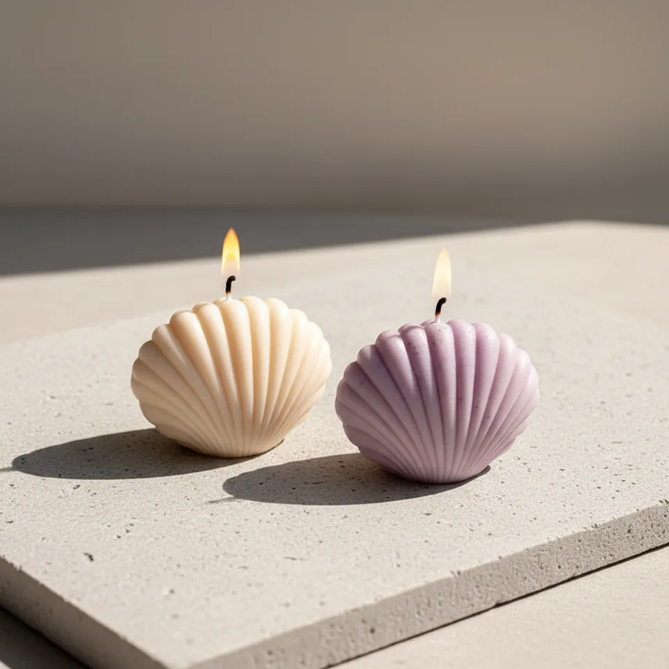 Seashell Lavender Scented Candle - Set Of Two media 1