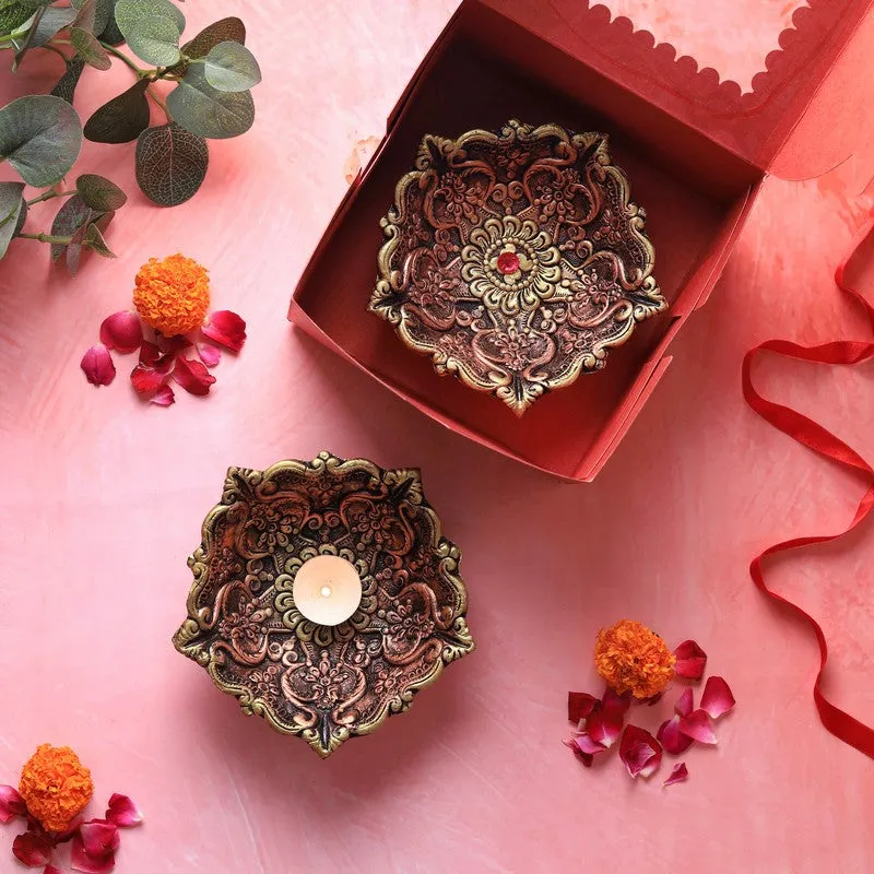 Panchmukhi Diya - Set Of Two media 4