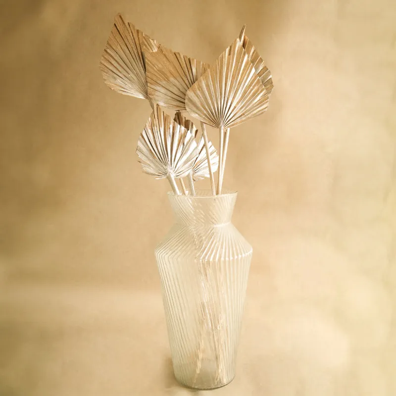 Dried Dual Tone Palm Leaf (Gold) - Set Of Five media 4