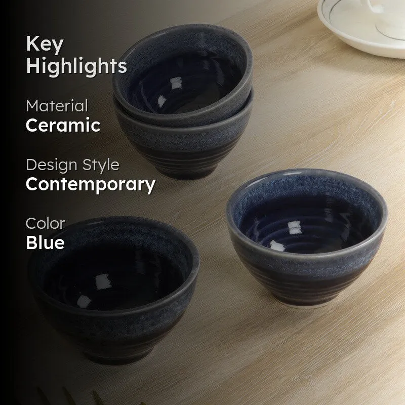 Vivre Snack Bowls (Blue,200 mL Each) - Set Of Four media 2
