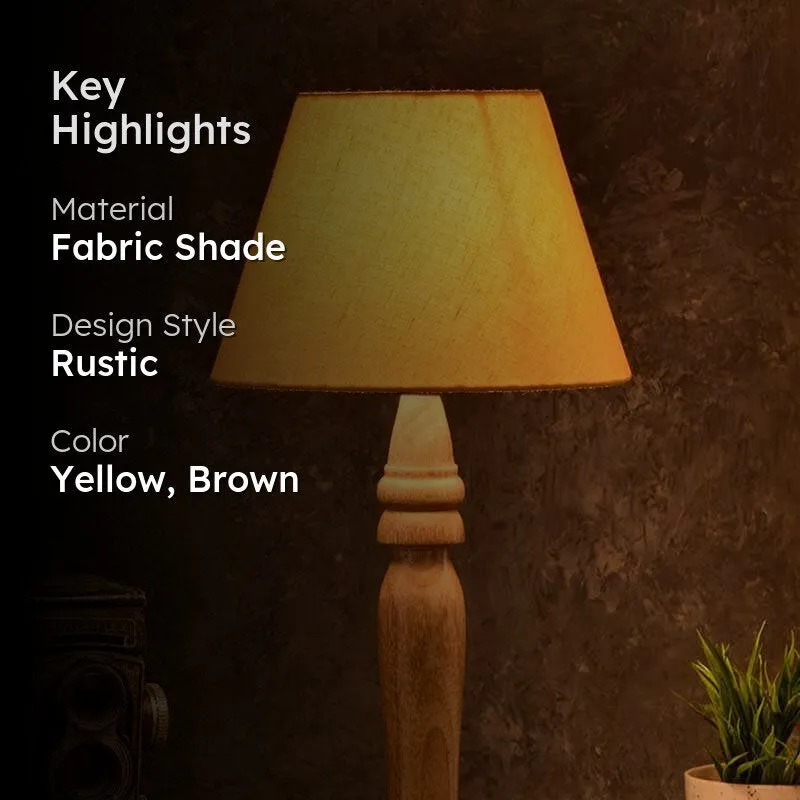Canary Royal Fabric Table Lamp - Yellow,Brown media 2