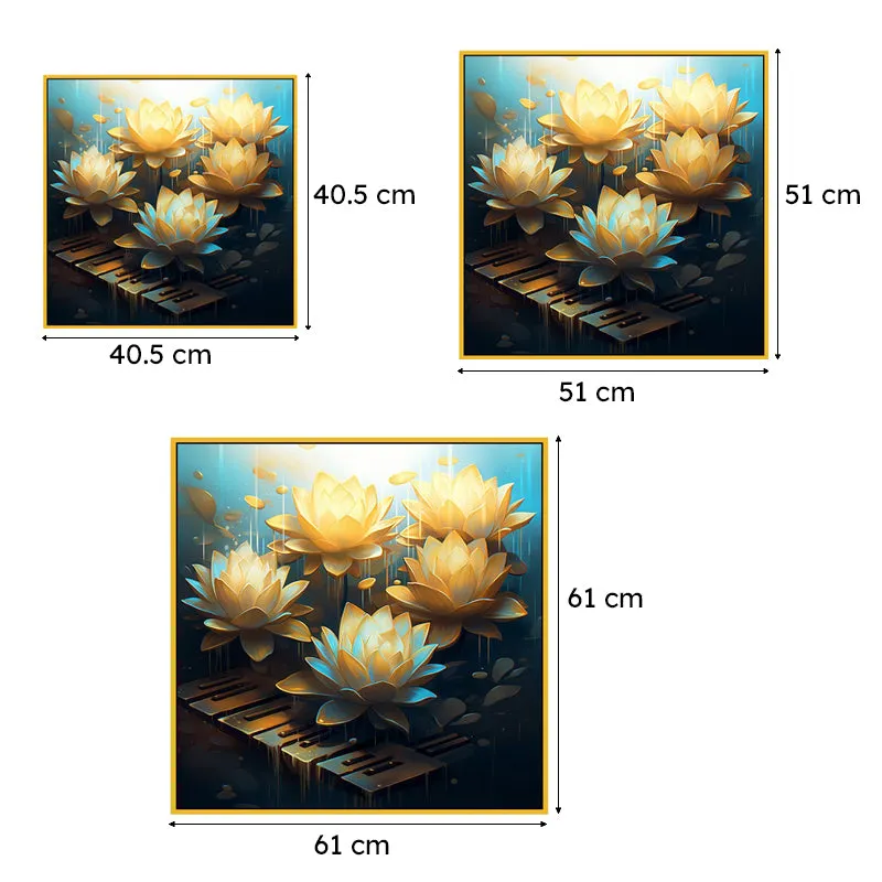 Lotus Aurum Canvas Wall Art With Frame media 7