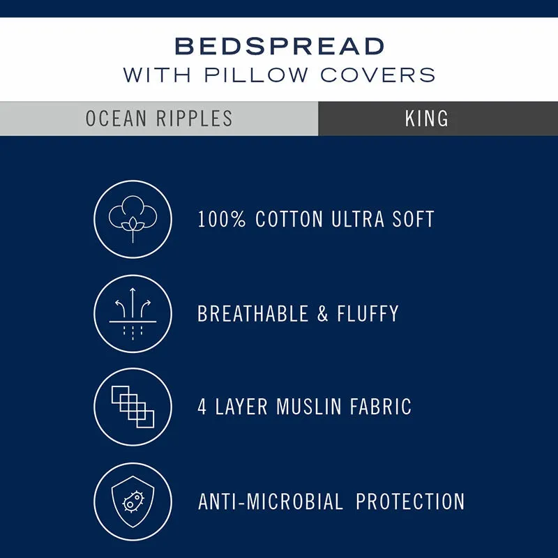 Nautica Champagne Whisper Solid Cotton Bedsheet (Navy Blue) - 350 TC - 7