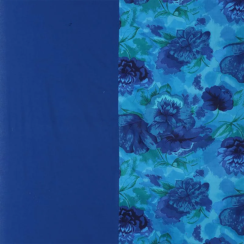 Swayam Beatific Blue Floral Cotton Dohar - 110 GSM media 4
