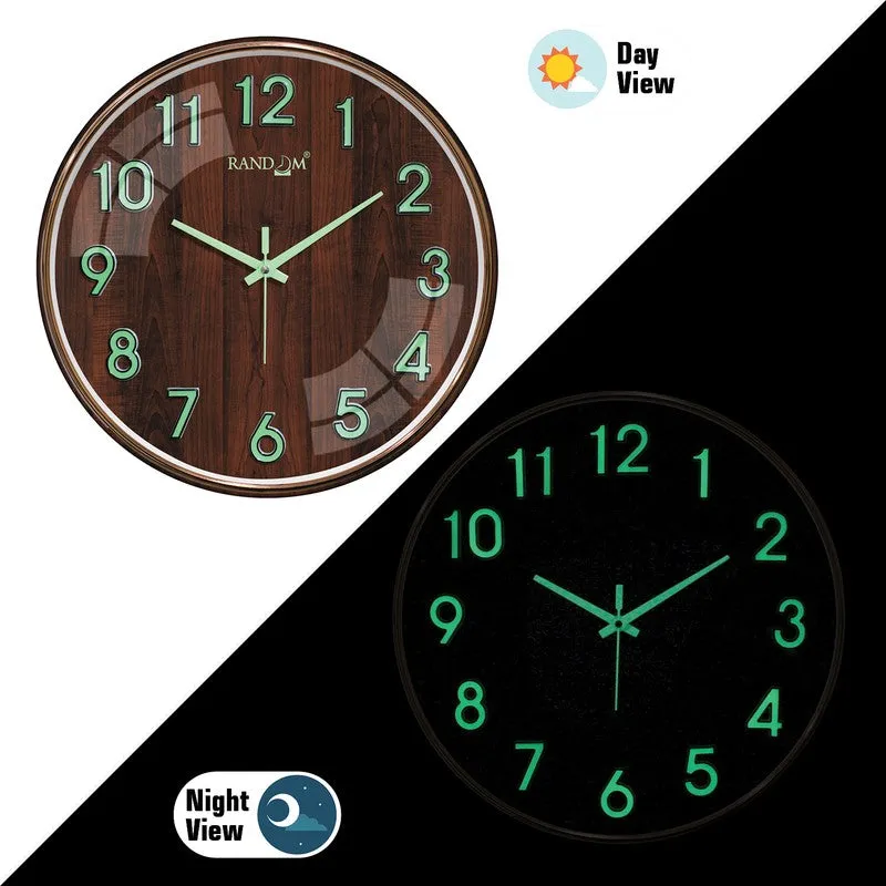 Elvric I Round Modern Plastic Wall Clock - Brown media 4
