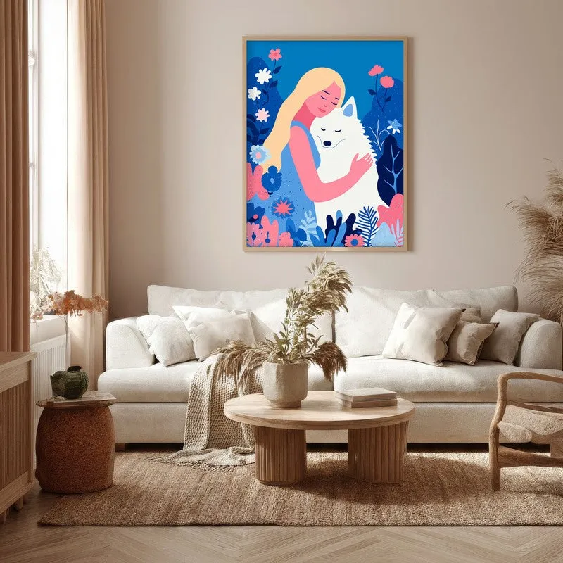 Ivory Embrace Canvas Wall Painting - Brown Frame media 5