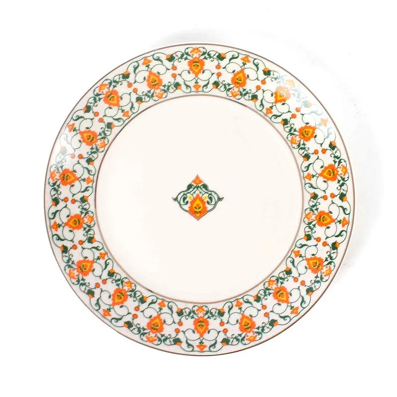 Heritage Line 24k Gold Brushed Dinner Set  (Orange,White)- 20 Piece Set media 6