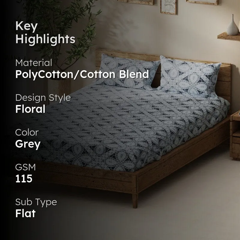 Ylven Bedsheet (Grey) - 115 GSM media 2