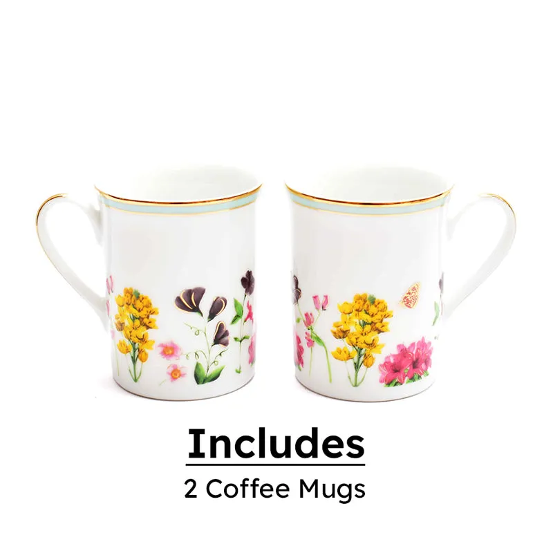 Basant 24k Gold Brushed Porcelain Coffee Mug (300 mL Each) - Set of Two media 5