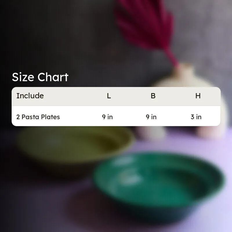 Luna Pasta Plate (Sea Green & Army Green) - Set of Two media 5