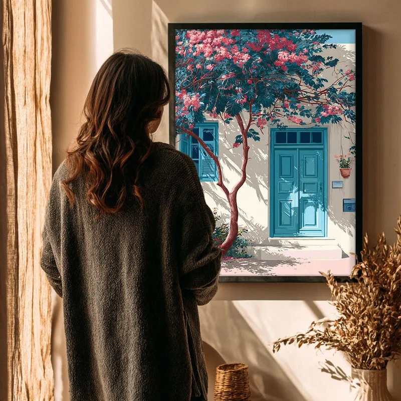 Sunlit Wall Canvas Wall Painting - Black Frame media 4