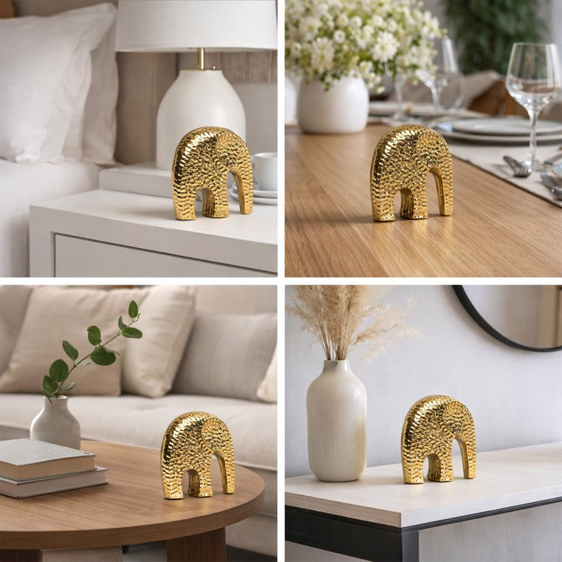 Goldora Elephant Ceramic Showpiece media 7