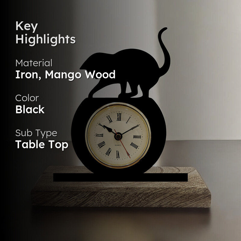 Cat's Play Analog Table Clock media 2