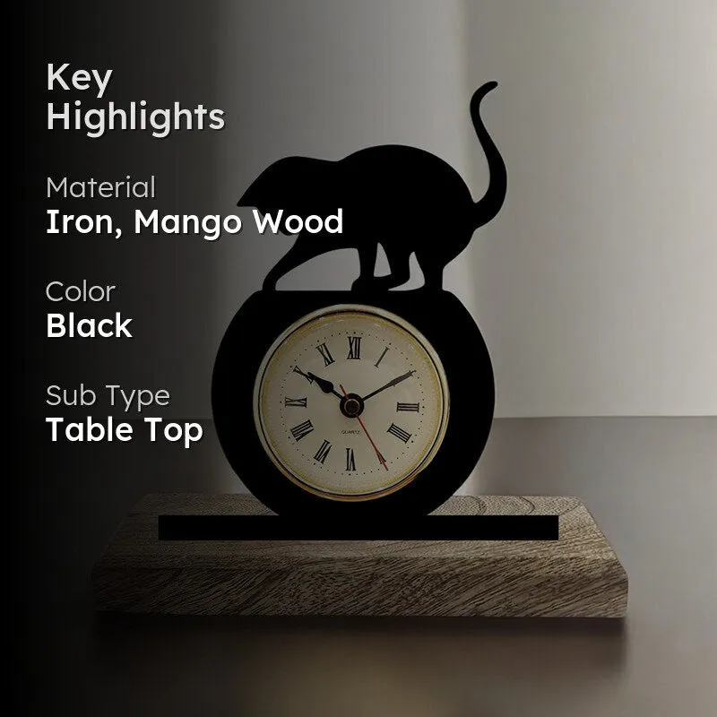 Cat's Play Analog Table Clock media 2