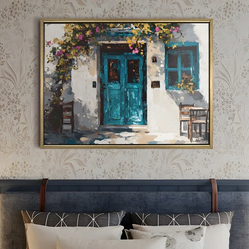 Blue Shutters Canvas Wall Painting With Frame media 5