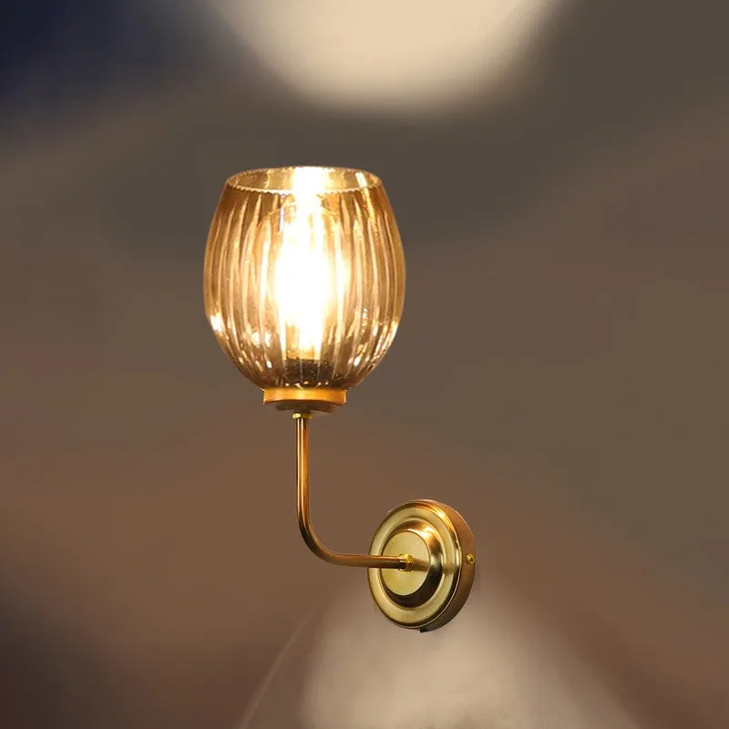 Vintage Glow Golden Base Glass Wall Lamp media 8