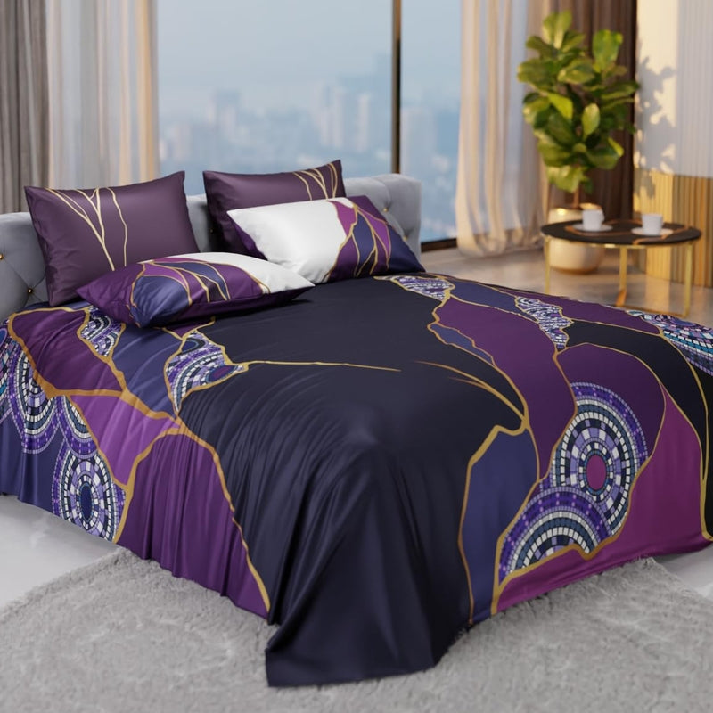 Burgundy Prism Pure Cotton Bedsheets - 150 GSM
