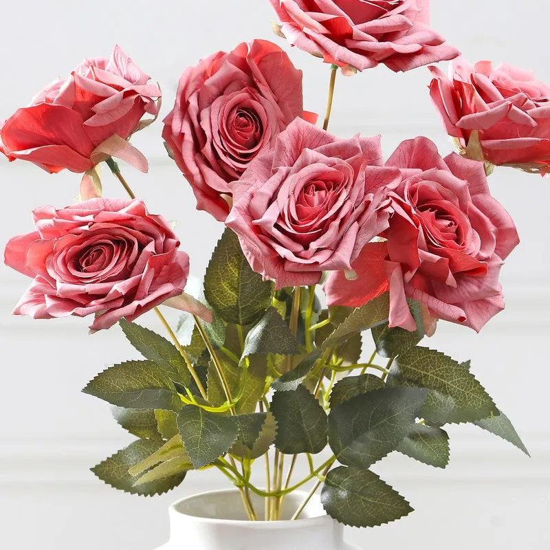 Floraura Rose Fabric Artificial Flower - Pink media 5
