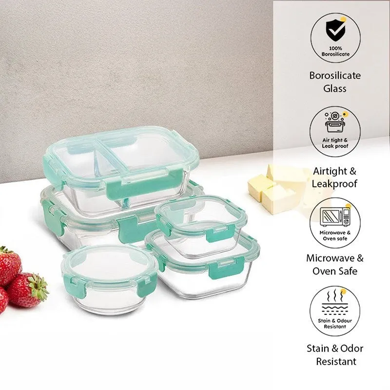 Crusade Glass Container (310, 390, 520, 580 & 640 ML) - Set Of Five media 1
