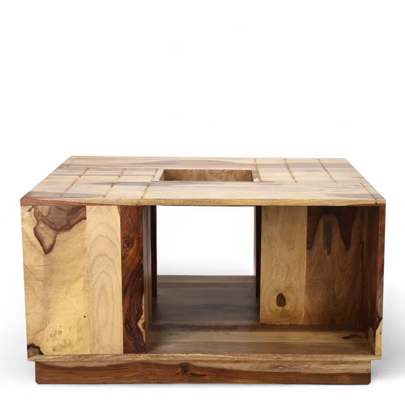 Uervon Sheesham Wooden Center Table - Brown media 3