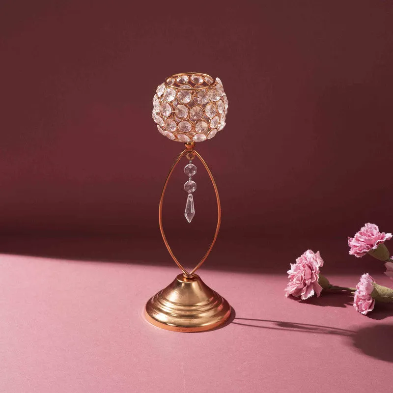 Radiance Crystal Tea Light Holder - Copper media 3